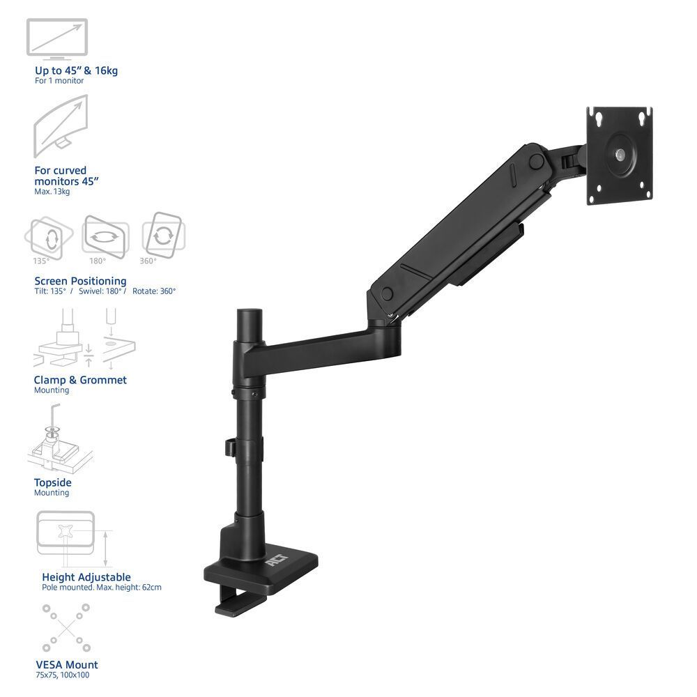 ACT AC8329 Monitor arm 45" office solid pro ACT AC8329 Monitor arm 45" office solid pro