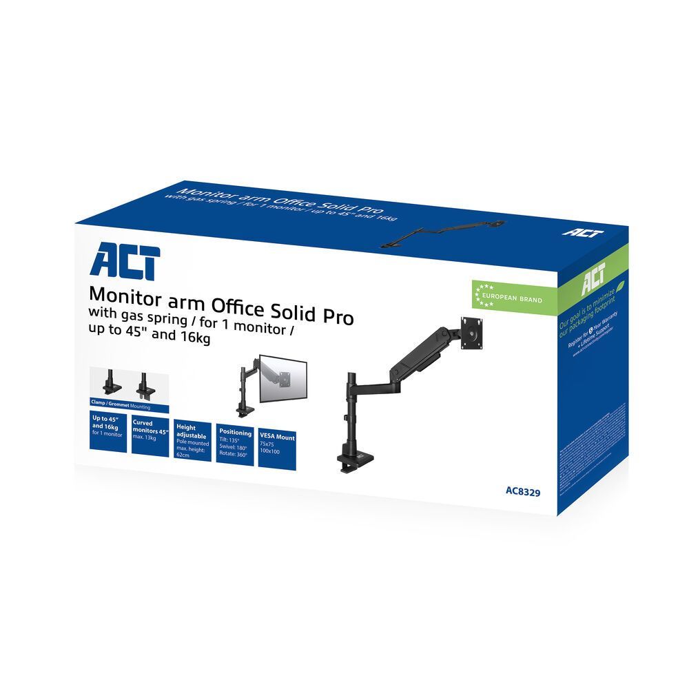 ACT AC8329 Monitor arm 45" office solid pro ACT AC8329 Monitor arm 45" office solid pro