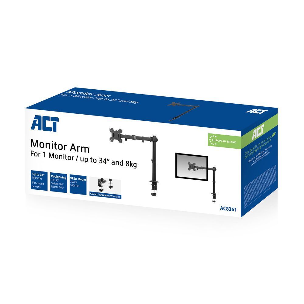 ACT AC8361 Monitor arm 34" Black ACT AC8361 Monitor arm 34" Black