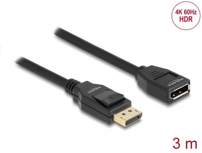 DeLock DisplayPort male/male cable 3m Black DeLock DisplayPort male/male cable 3m Black