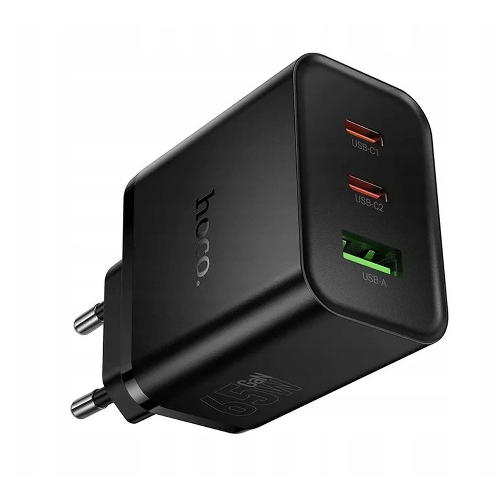 Hoco 65W univerzális hálózati töltő adapter Black Hoco 65W univerzális hálózati töltő adapter Black