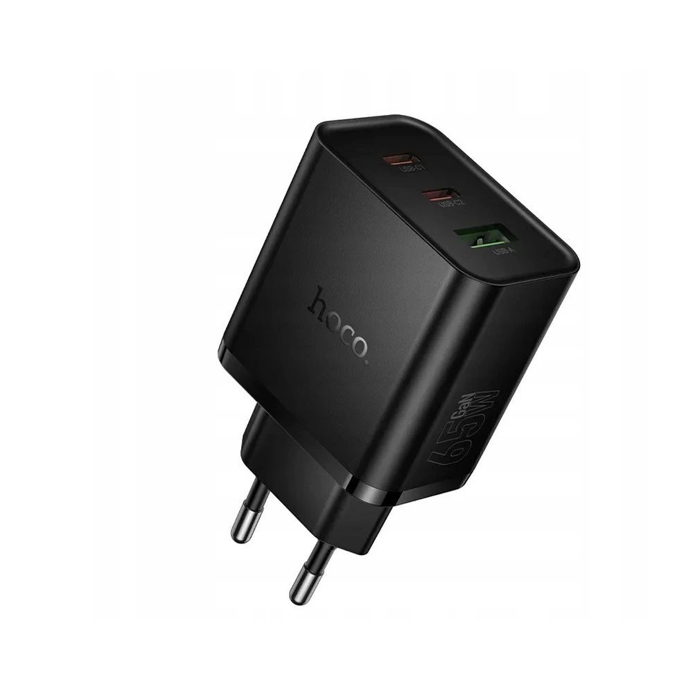 Hoco 65W univerzális hálózati töltő adapter Black Hoco 65W univerzális hálózati töltő adapter Black