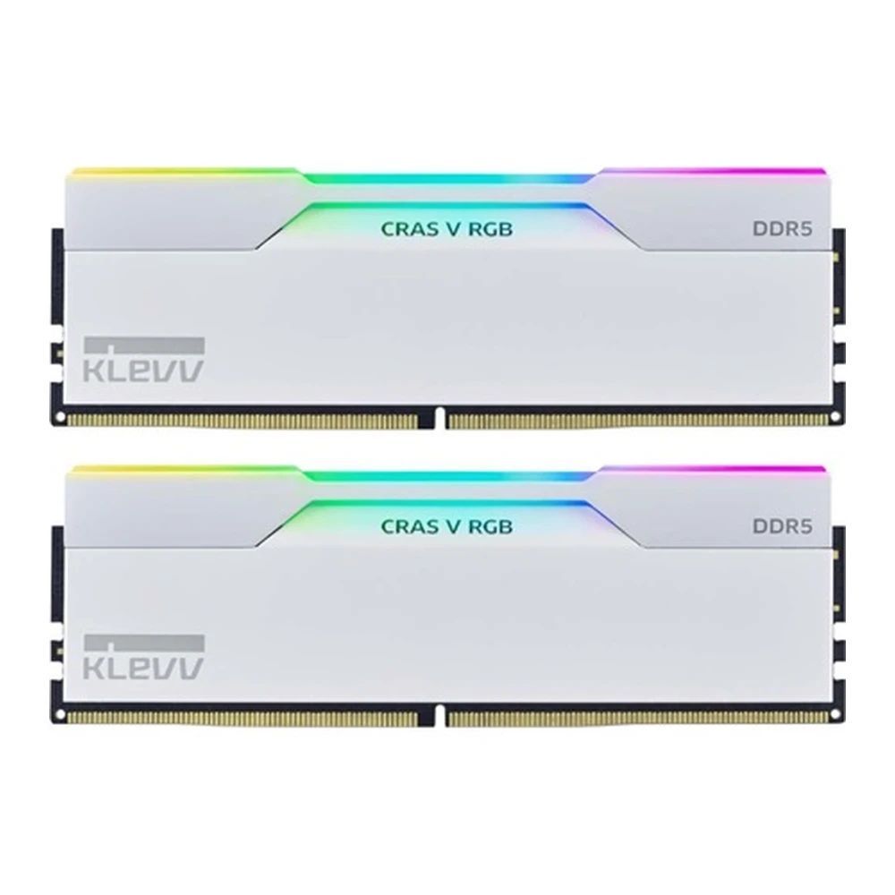 Klevv 64GB DDR5 6400MHz Kit(2x32GB) Cras V RGB Brilliant White Klevv 64GB DDR5 6400MHz Kit(2x32GB) Cras V RGB Brilliant White