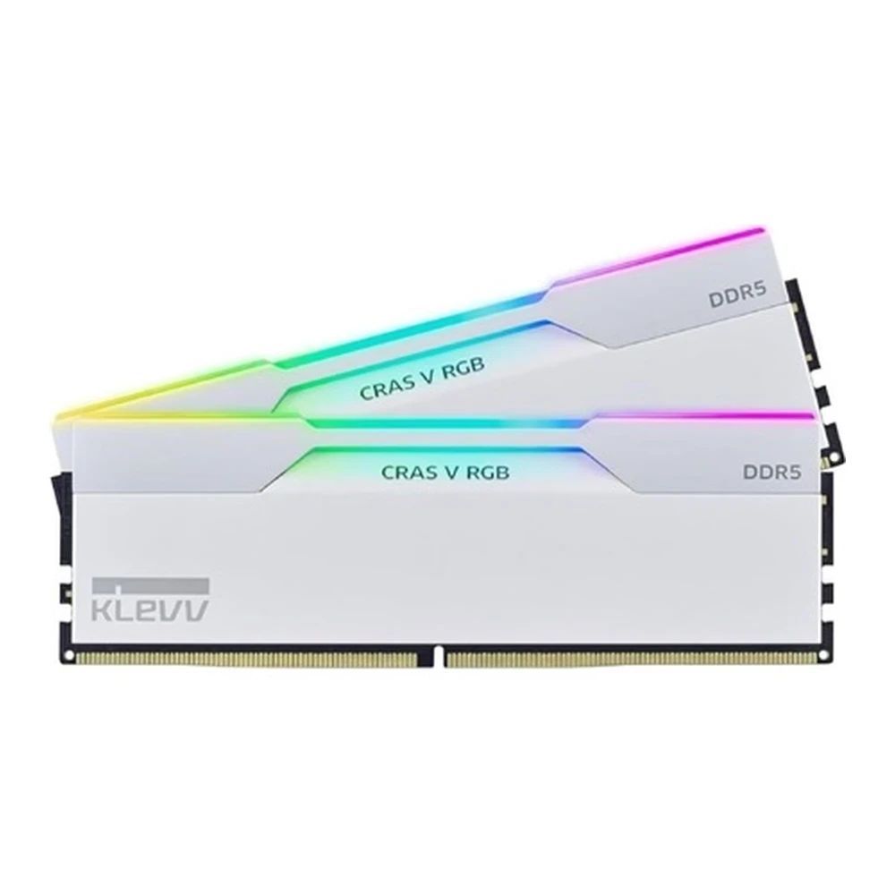Klevv 64GB DDR5 6400MHz Kit(2x32GB) Cras V RGB Brilliant White Klevv 64GB DDR5 6400MHz Kit(2x32GB) Cras V RGB Brilliant White