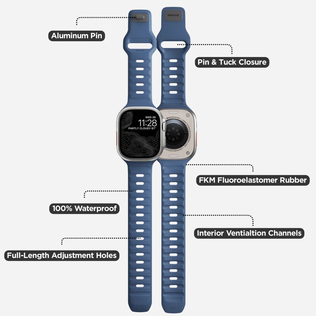 Nomad Sport Strap M/L for Apple Watch 49mm/46mm/45mm/44mm/42mm Blue Nomad Sport Strap M/L for Apple Watch 49mm/46mm/45mm/44mm/42mm Blue