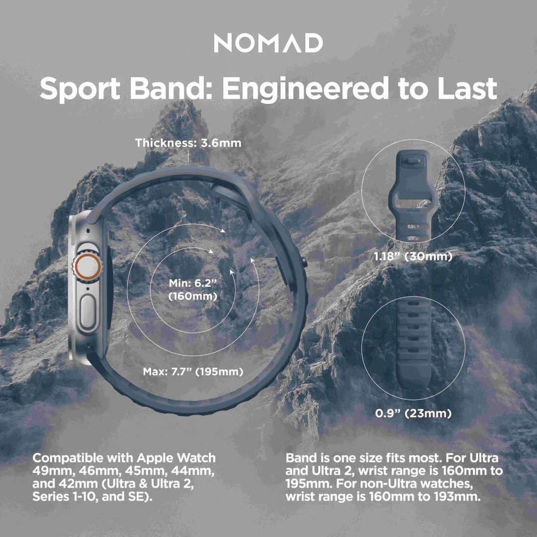 Nomad Sport Strap M/L for Apple Watch 49mm/46mm/45mm/44mm/42mm Blue Nomad Sport Strap M/L for Apple Watch 49mm/46mm/45mm/44mm/42mm Blue