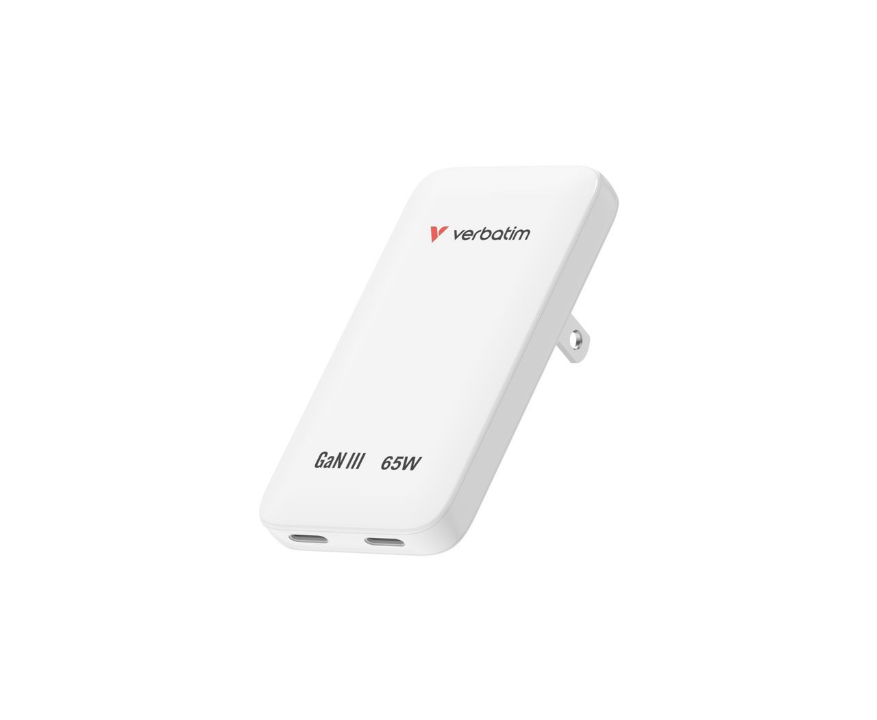 Verbatim Verbatim Slim GaN Charger 2 Port 65W (EU/UK/US) White Verbatim Verbatim Slim GaN Charger 2 Port 65W (EU/UK/US) White