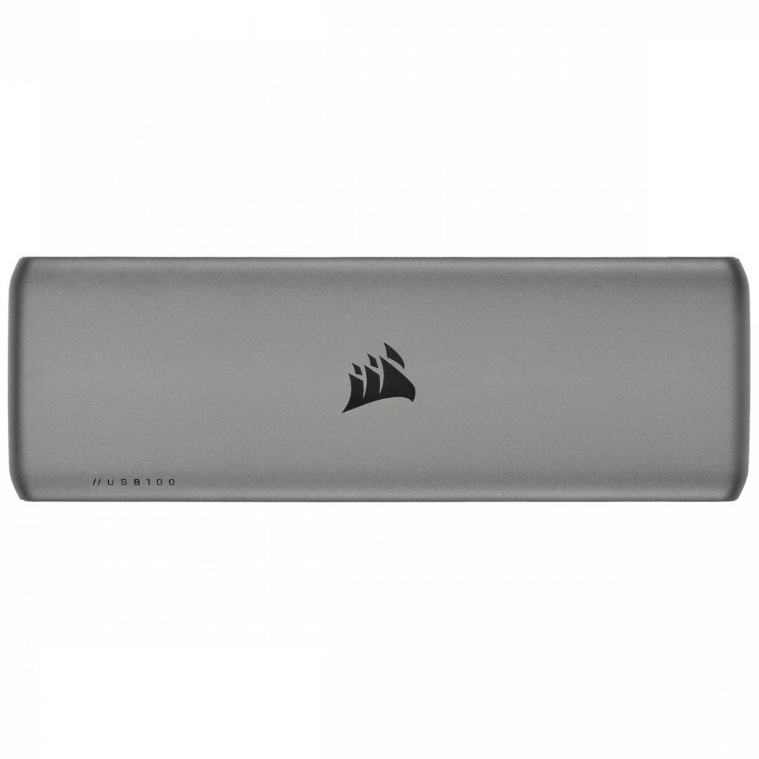 Corsair USB100 7-Port USB-C/USB-A Expansion Hub Grey Corsair USB100 7-Port USB-C/USB-A Expansion Hub Grey