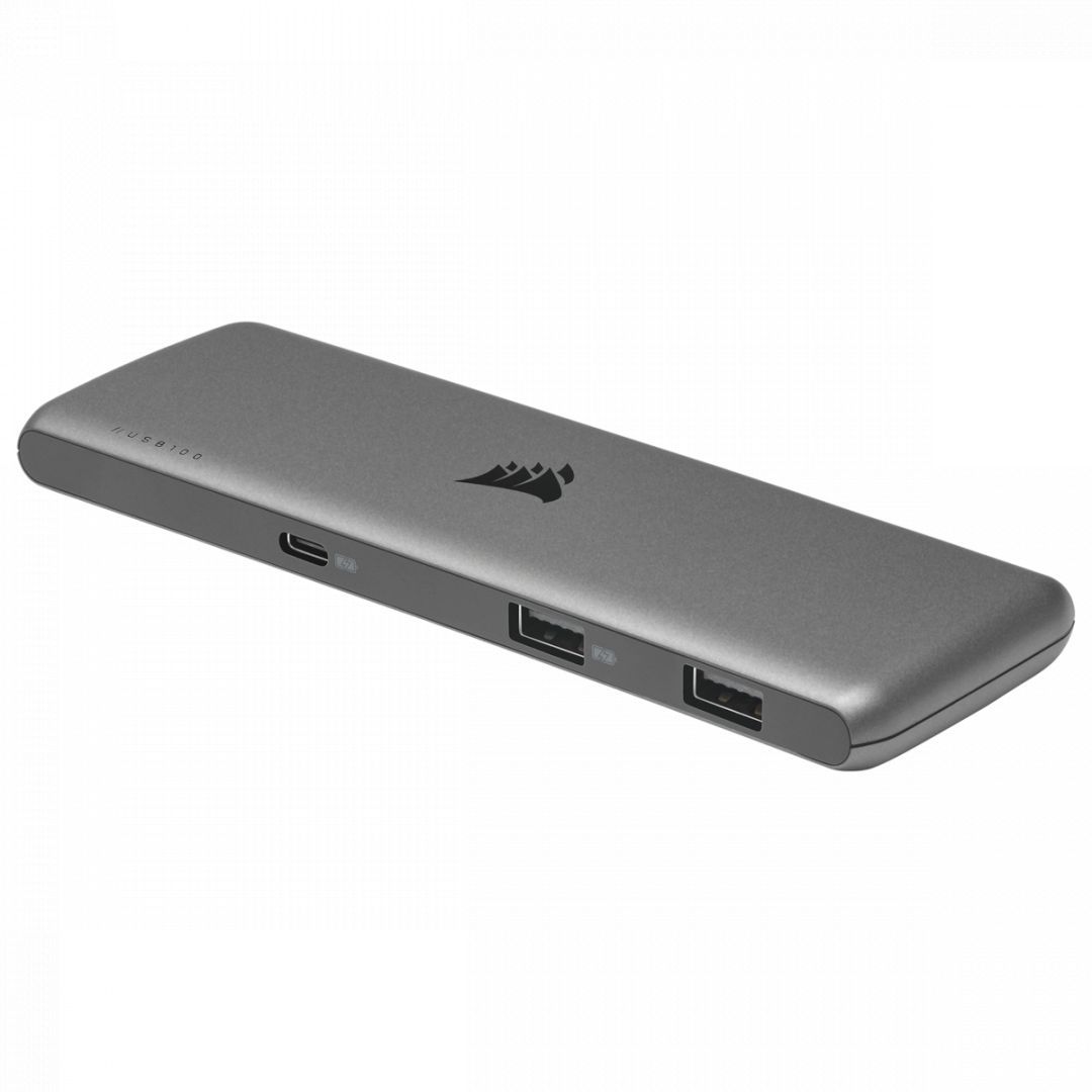 Corsair USB100 7-Port USB-C/USB-A Expansion Hub Grey Corsair USB100 7-Port USB-C/USB-A Expansion Hub Grey