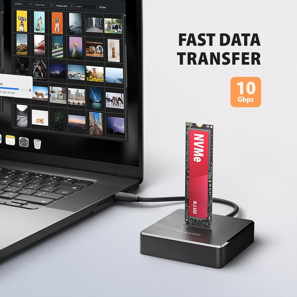 AXAGON ADSA-M2C11 USB-C 10Gbps docking station for M.2 NVMe / SATA SSD AXAGON ADSA-M2C11 USB-C 10Gbps docking station for M.2 NVMe / SATA SSD