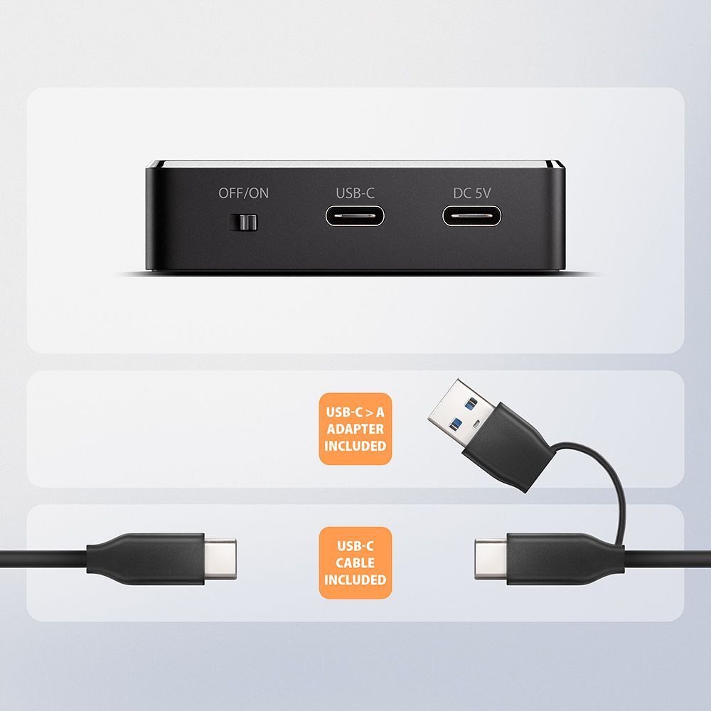 AXAGON ADSA-M2C11 USB-C 10Gbps docking station for M.2 NVMe / SATA SSD AXAGON ADSA-M2C11 USB-C 10Gbps docking station for M.2 NVMe / SATA SSD