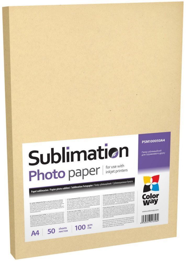 ColorWay PSM100050A4 100g A4 50db Sublimation Matt Fotópapír ColorWay PSM100050A4 100g A4 50db Sublimation Matt Fotópapír