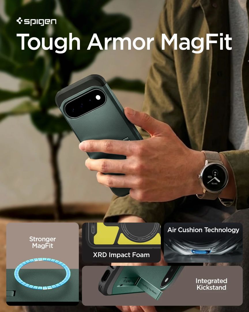Spigen Tough Armor MagSafe case for Google Pixel 11 Abyss Green Spigen Tough Armor MagSafe case for Google Pixel 11 Abyss Green