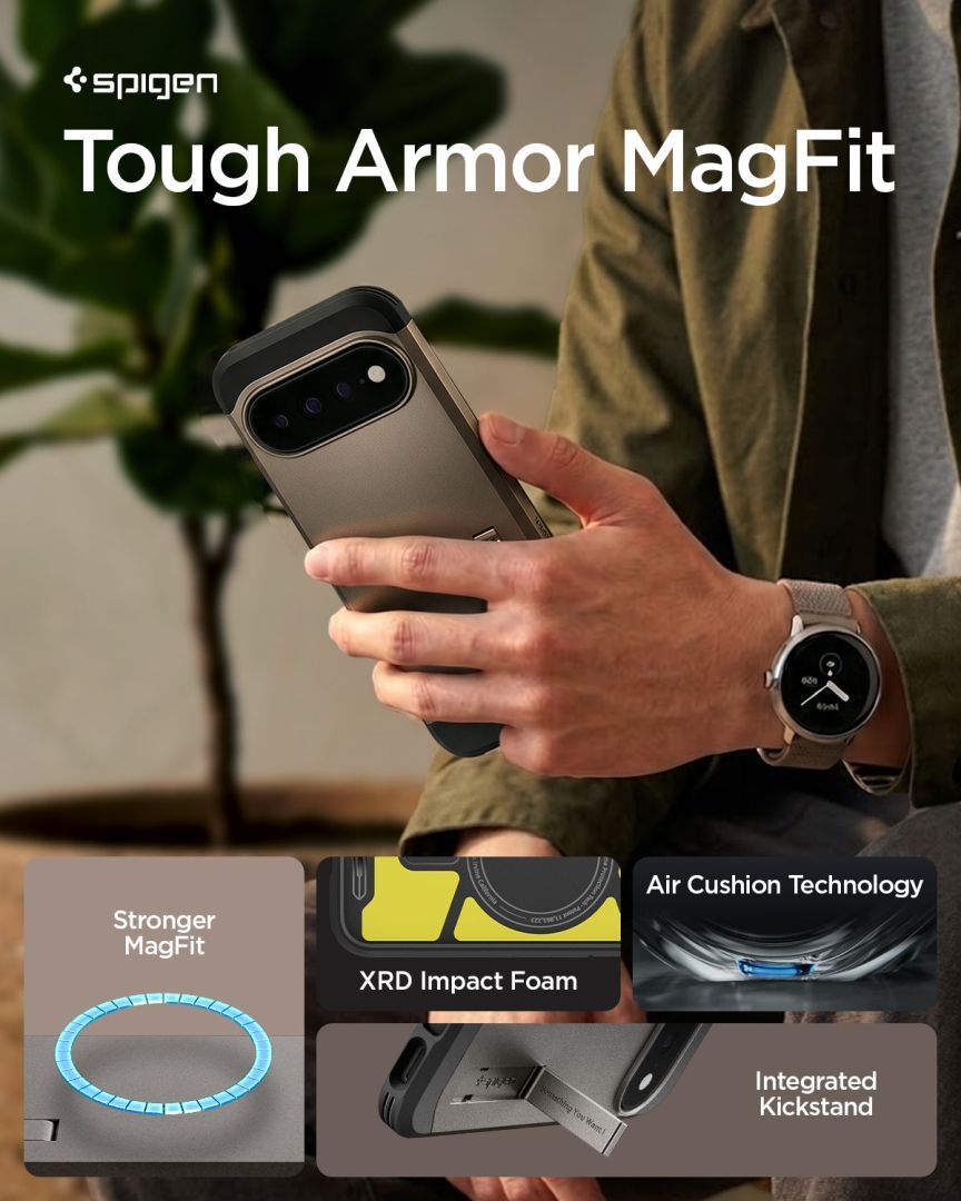 Spigen Tough Armor MagSafe case for Google Pixel 11 Pro Gunmetal Spigen Tough Armor MagSafe case for Google Pixel 11 Pro Gunmetal