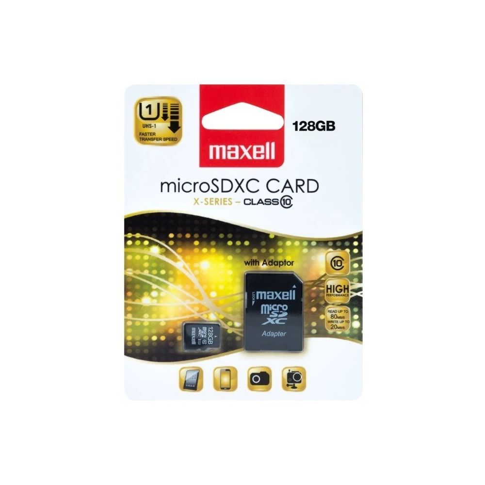 Maxell 128GB microSDXC CL10 + adapterrel Maxell 128GB microSDXC CL10 + adapterrel