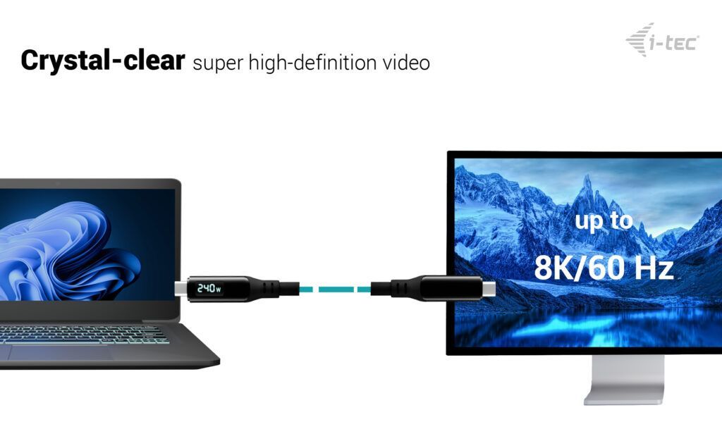 I-TEC Thunderbolt 4/USB4 Class Pro Cable 240W with LCD I-TEC Thunderbolt 4/USB4 Class Pro Cable 240W with LCD