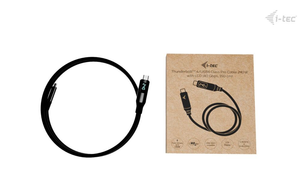 I-TEC Thunderbolt 4/USB4 Class Pro Cable 240W with LCD I-TEC Thunderbolt 4/USB4 Class Pro Cable 240W with LCD