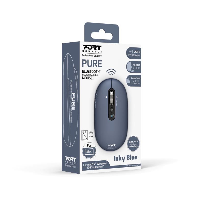 Port Designs Pure MAC Wireless Bluetooth Mouse Blue