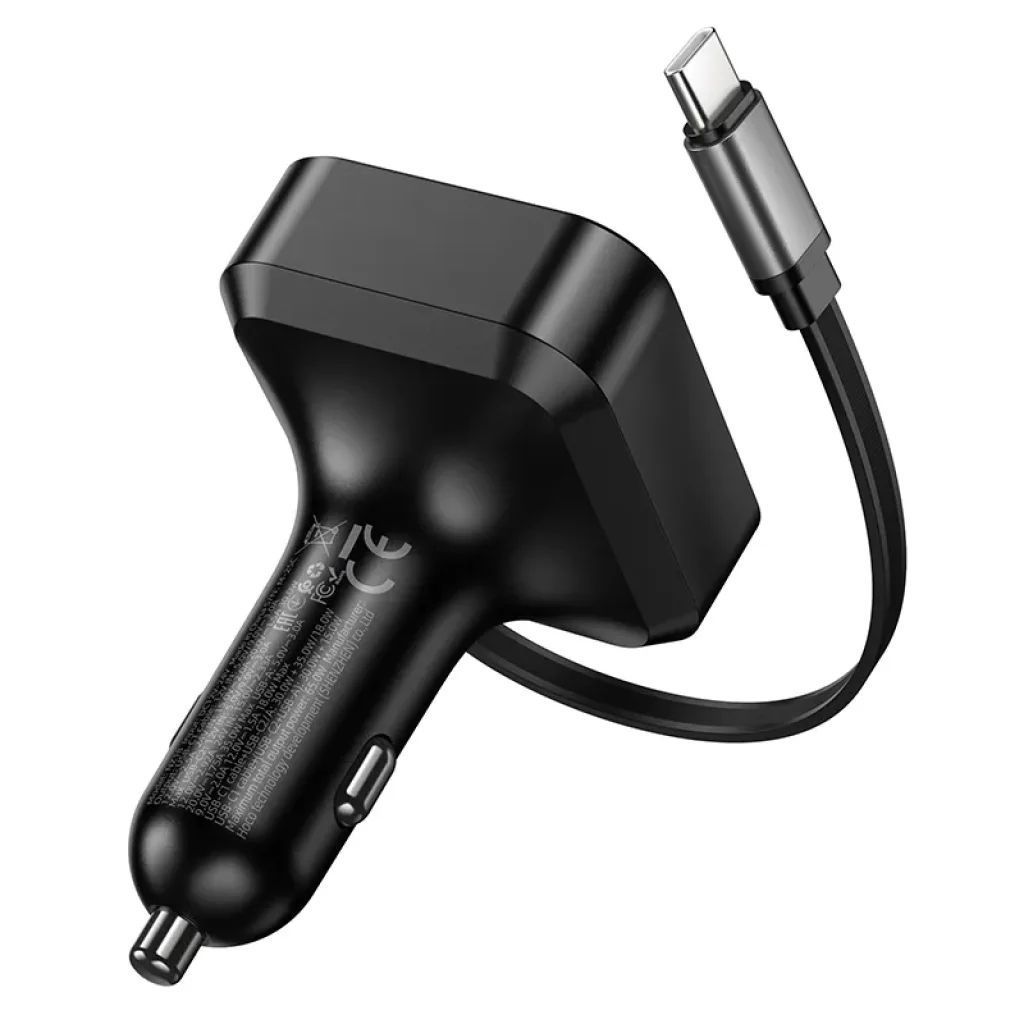 Hoco NZ18 Car Charger 65W Black Hoco NZ18 Car Charger 65W Black