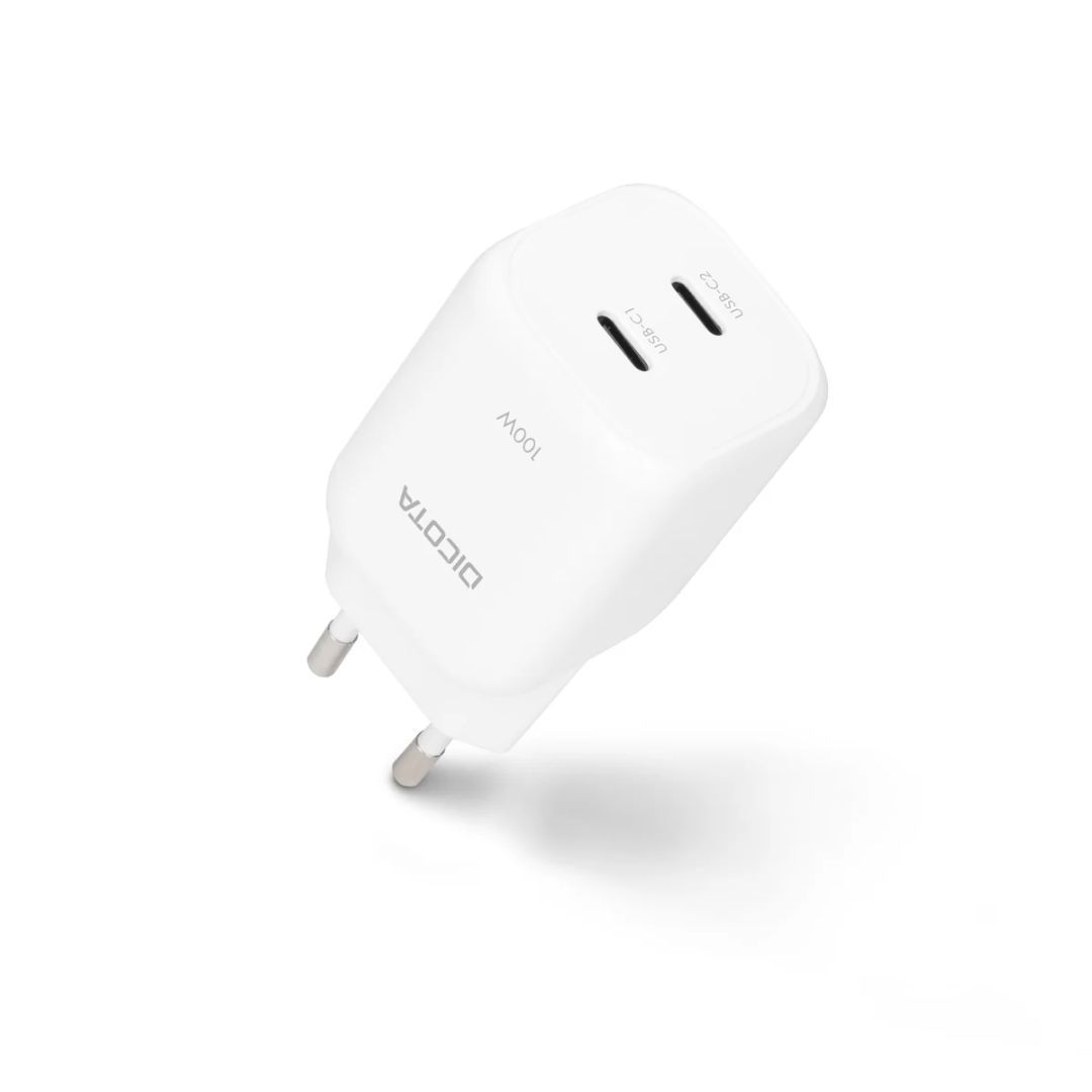 Dicota 2-port GaN Wall Charger (100W) White