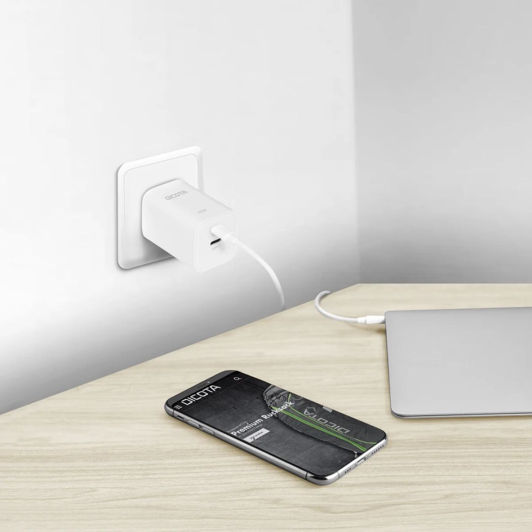Dicota 2-port GaN Wall Charger (45W) White