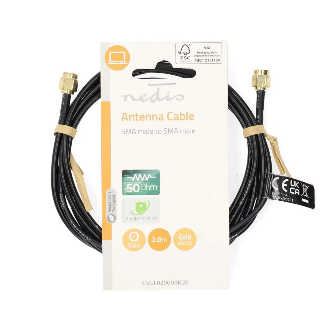 Nedis SMA Cable 2m Black Nedis SMA Cable 2m Black