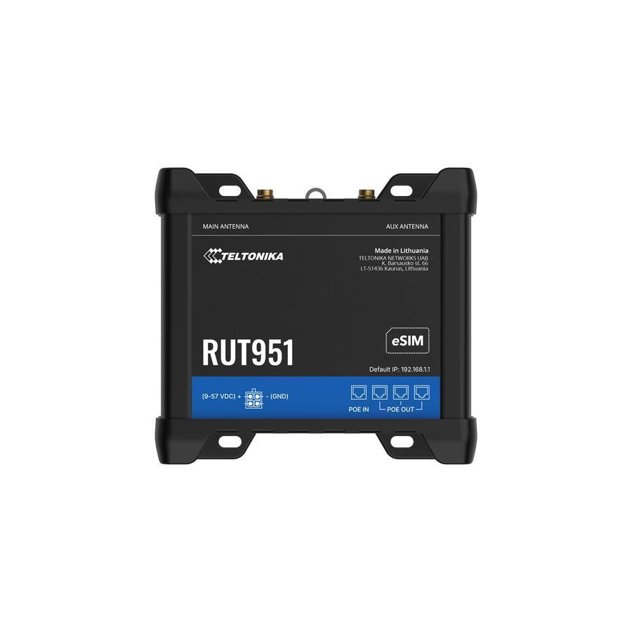 Teltonika RUT951 PoE+ Industrial Cellular Router + PSU Teltonika RUT951 PoE+ Industrial Cellular Router + PSU