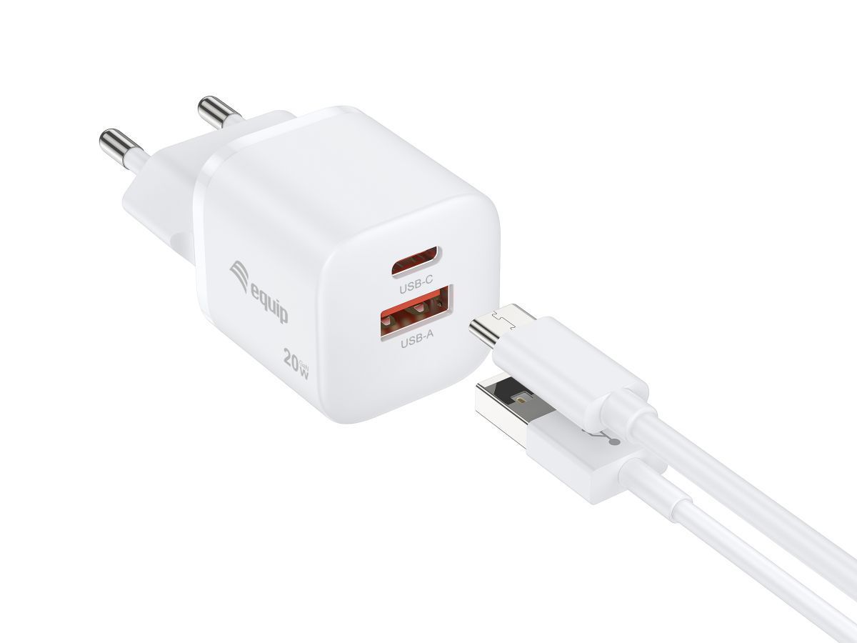 EQuip 2-Port 20W GaN USB PD Charger White EQuip 2-Port 20W GaN USB PD Charger White