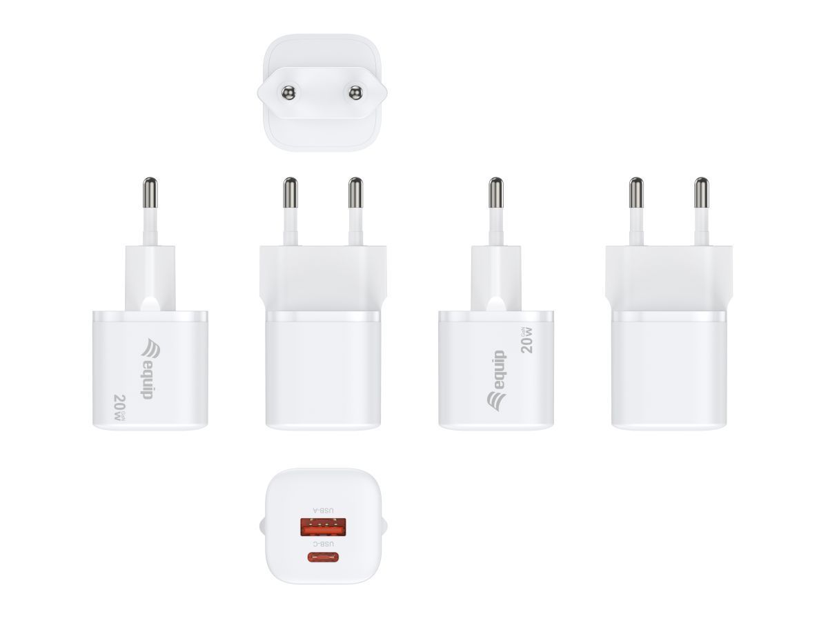 EQuip 2-Port 20W GaN USB PD Charger White EQuip 2-Port 20W GaN USB PD Charger White