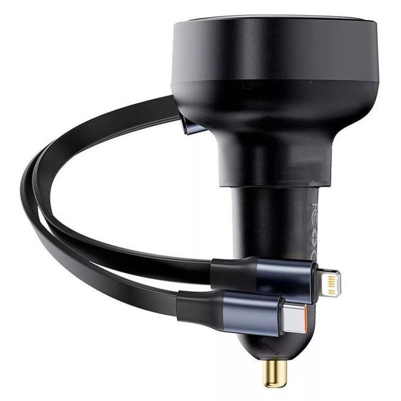 Baseus Enjoyment Pro USB-C + Lightning 60W Car Charger Black Baseus Enjoyment Pro USB-C + Lightning 60W Car Charger Black