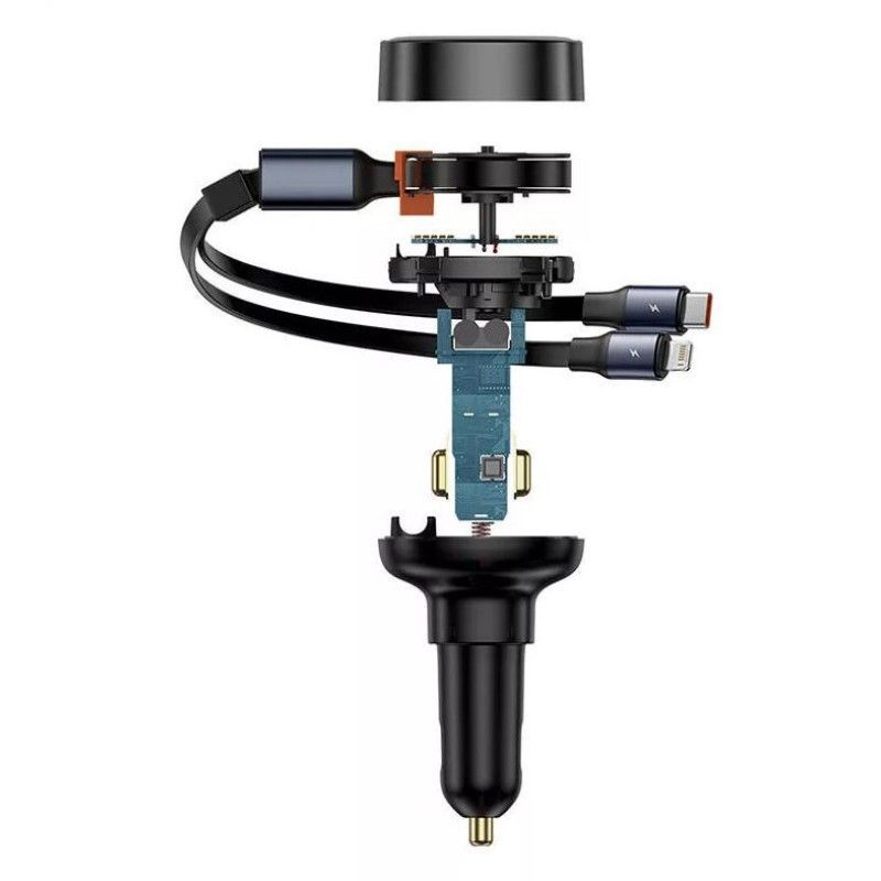 Baseus Enjoyment Pro USB-C + Lightning 60W Car Charger Black Baseus Enjoyment Pro USB-C + Lightning 60W Car Charger Black