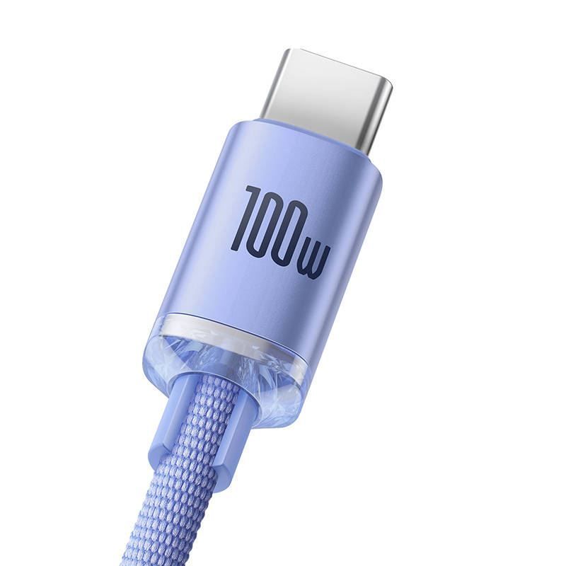 Baseus Crystal Shine USB-C USB-kábel 100W 2m Violet Baseus Crystal Shine USB-C USB-kábel 100W 2m Violet