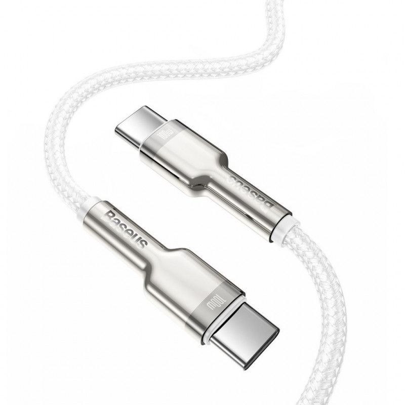Baseus Cafule USB-C - USB-C Cable 100W 1m White Baseus Cafule USB-C - USB-C Cable 100W 1m White