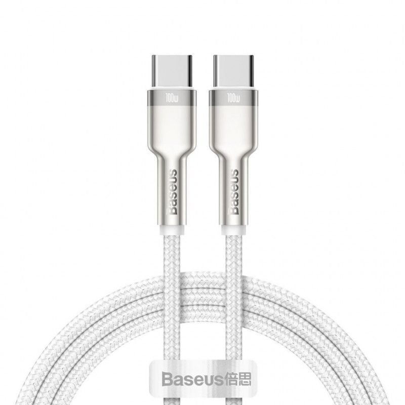 Baseus Cafule USB-C - USB-C Cable 100W 1m White Baseus Cafule USB-C - USB-C Cable 100W 1m White
