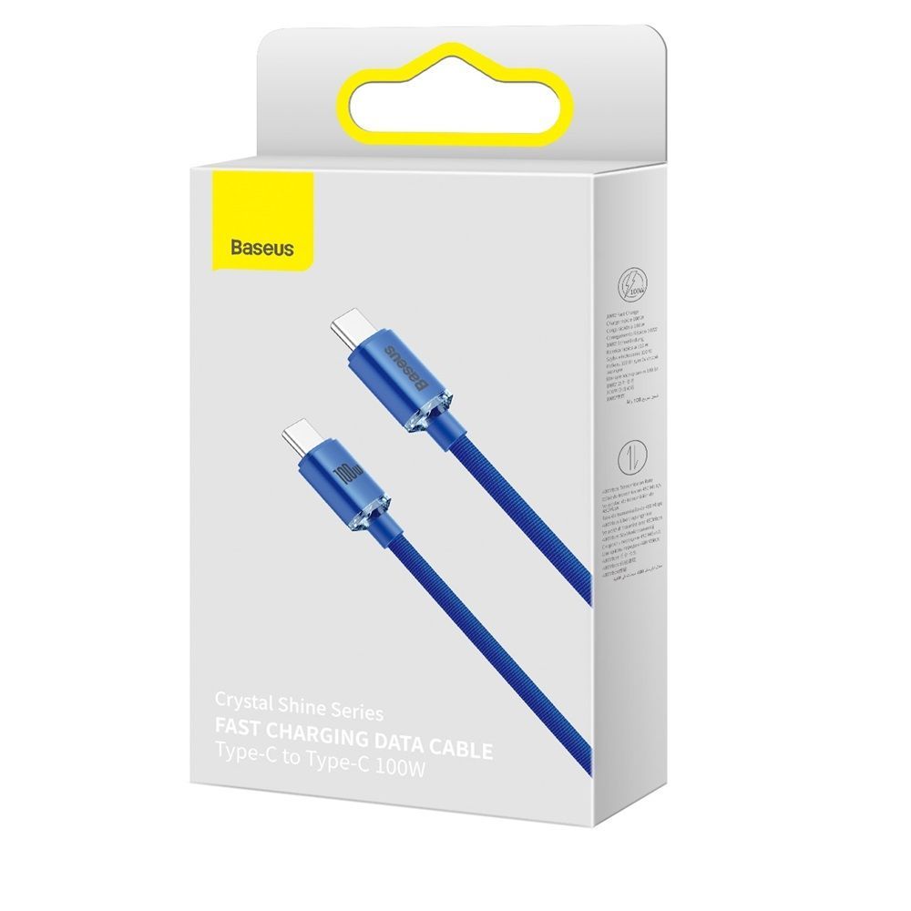Baseus Crystal Shine Series USB-C - USB-C 100W Cable 1,2m Blue Baseus Crystal Shine Series USB-C - USB-C 100W Cable 1,2m Blue