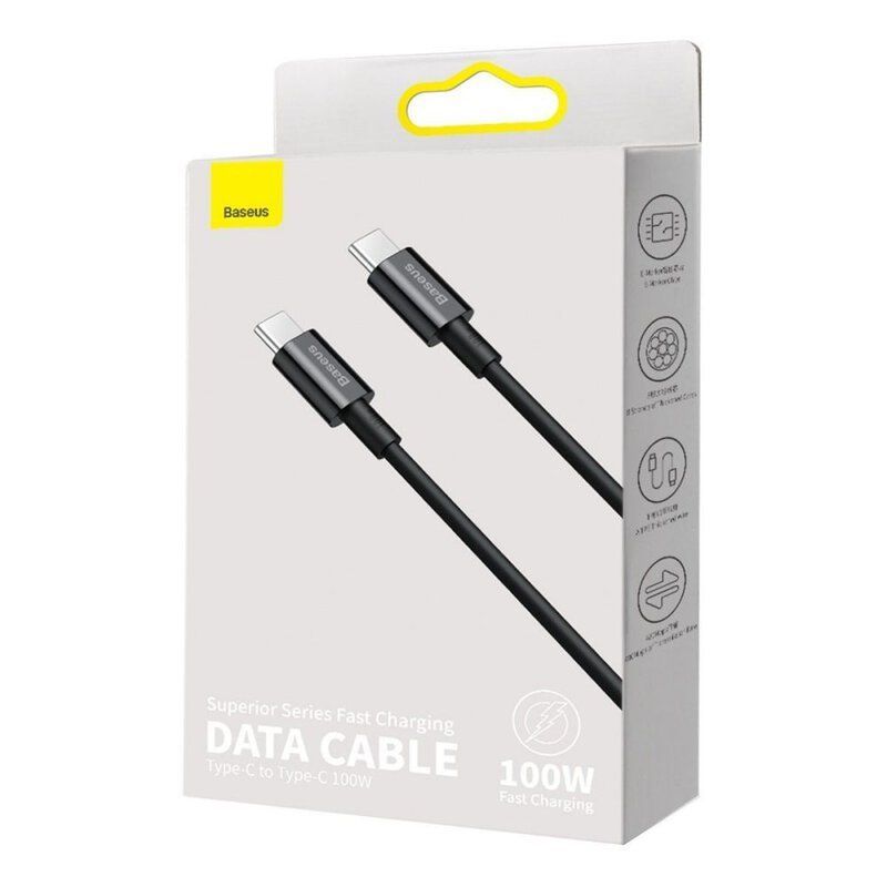 Baseus Superior USB-C - USB-C Cable 1m Black Baseus Superior USB-C - USB-C Cable 1m Black