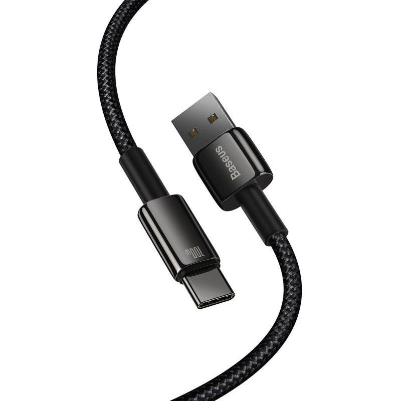 Baseus Tungsten Gold USB-A - USB-C 100W Cable 2m Black Baseus Tungsten Gold USB-A - USB-C 100W Cable 2m Black