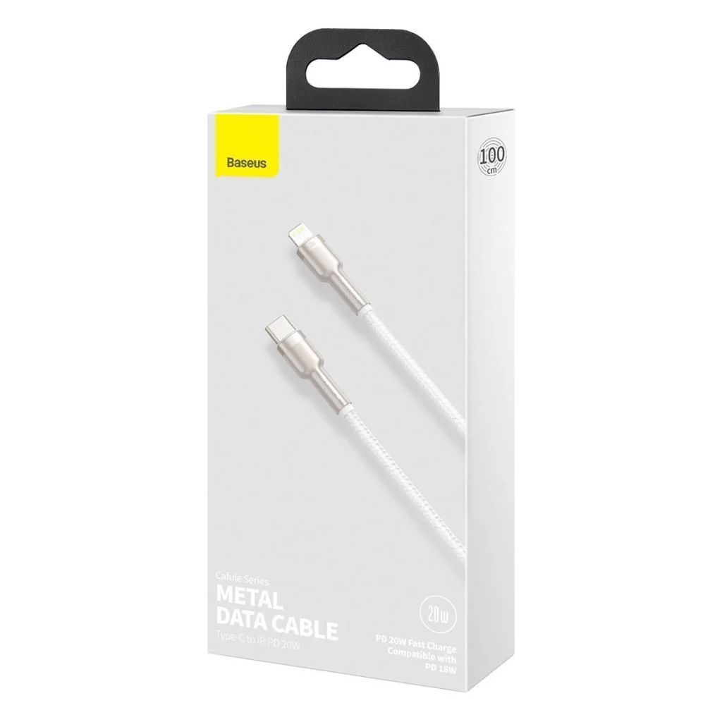 Baseus Cafule USB-C - Lightning Cable 20W 1m White Baseus Cafule USB-C - Lightning Cable 20W 1m White