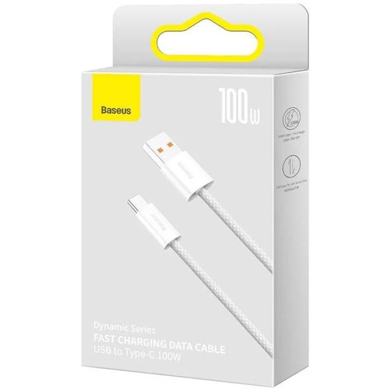 Baseus Dynamic Series USB to USB-C 100W Cable 1m White Baseus Dynamic Series USB to USB-C 100W Cable 1m White