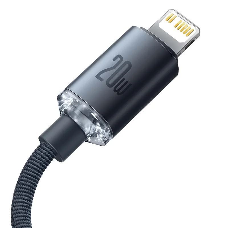 Baseus Crystal USB-C Lightning 1,2m Black