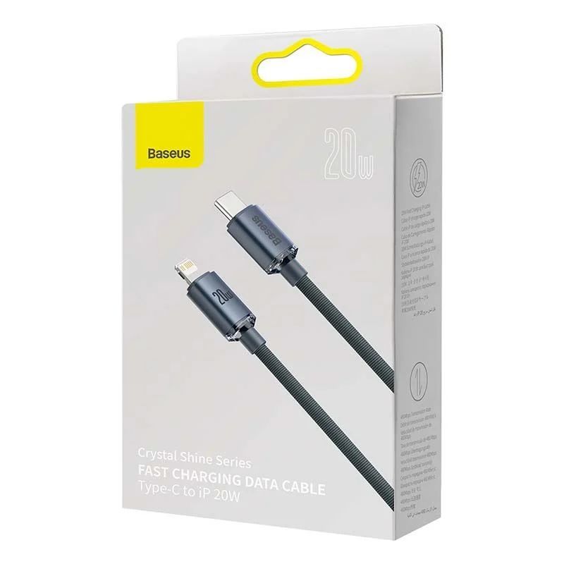 Baseus Crystal USB-C Lightning 1,2m Black
