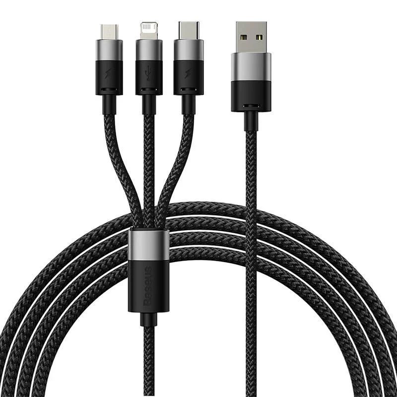 Baseus 3 in 1 USB Cable 1,2m Black Baseus 3 in 1 USB Cable 1,2m Black