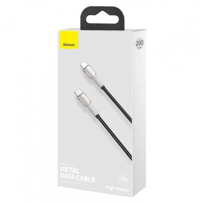 Baseus Cafule USB-C - USB-C Cable 100W 2m Black Baseus Cafule USB-C - USB-C Cable 100W 2m Black