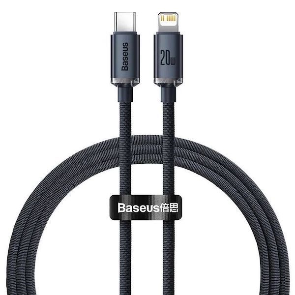 Baseus Crystal Shine USB-C Lightning Cable 20W 2m Black Baseus Crystal Shine USB-C Lightning Cable 20W 2m Black