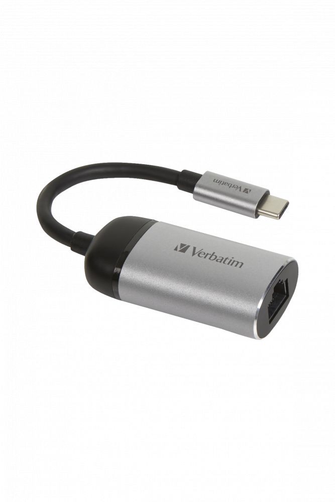 Verbatim USB-C to Gigabit Ethernet Adapter Aluminium/Black Verbatim USB-C to Gigabit Ethernet Adapter Aluminium/Black