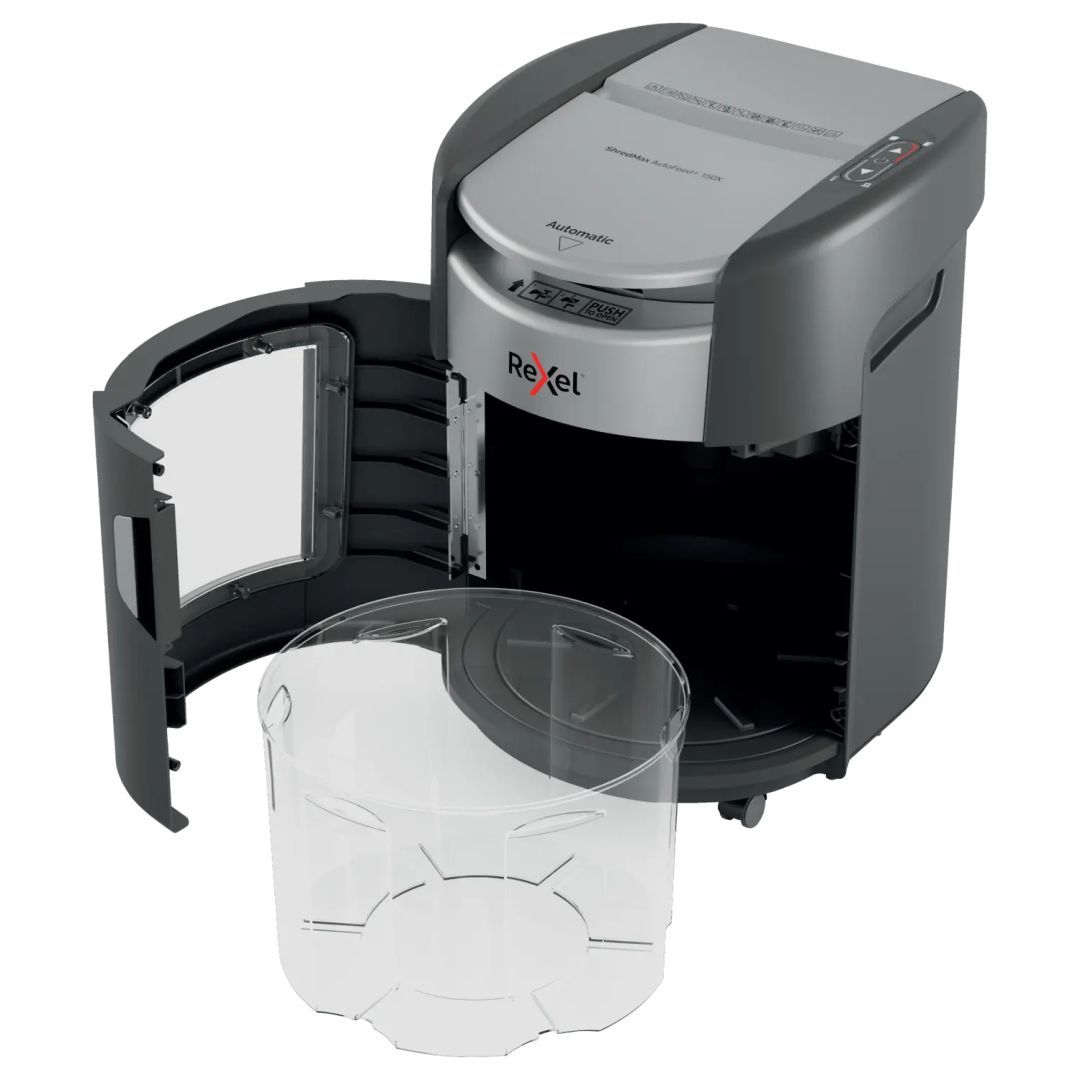 Rexel ShredMax AutoFeed+ 150X P4 Iratmegsemmisítő Black Rexel ShredMax AutoFeed+ 150X P4 Iratmegsemmisítő Black