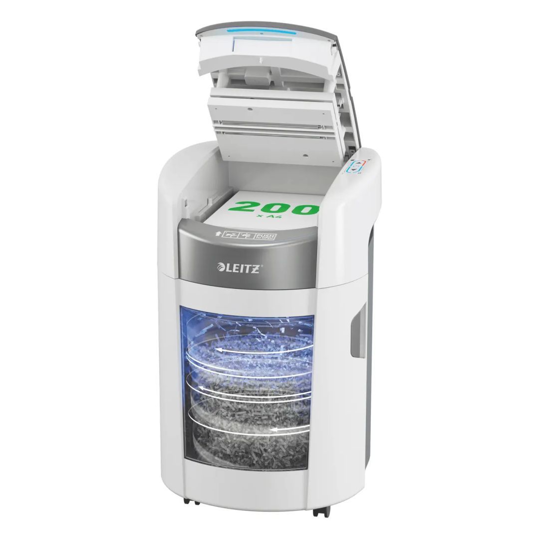 Leitz IQ OptiMax Autofeed Small Office 200 P4 Iratmegsemmisítő White Leitz IQ OptiMax Autofeed Small Office 200 P4 Iratmegsemmisítő White