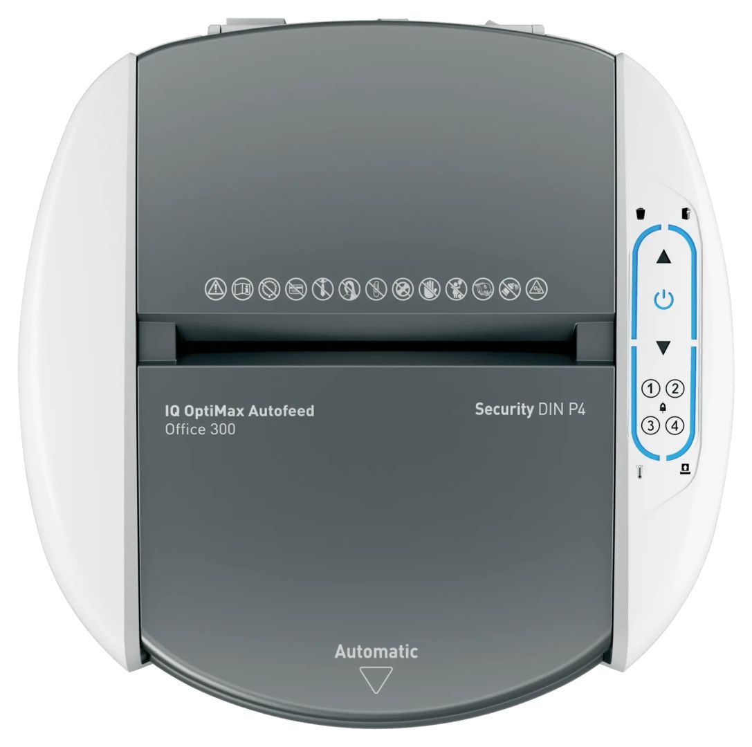 Leitz IQ OptiMax Autofeed Office 300 P4 Iratmegsemmisítő White Leitz IQ OptiMax Autofeed Office 300 P4 Iratmegsemmisítő White