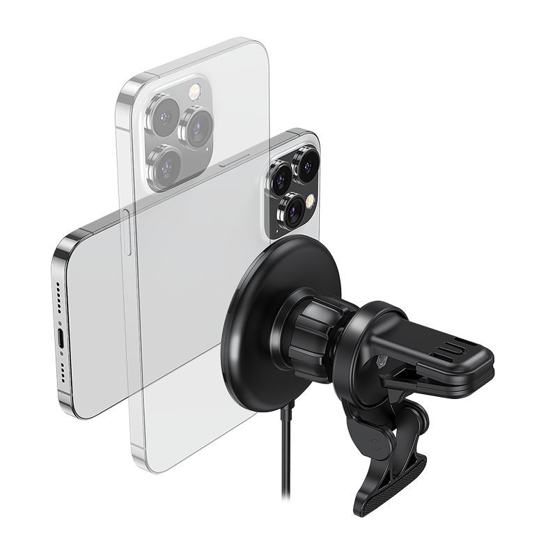 Logilink Magnetic car smartphone holder with charging function Black