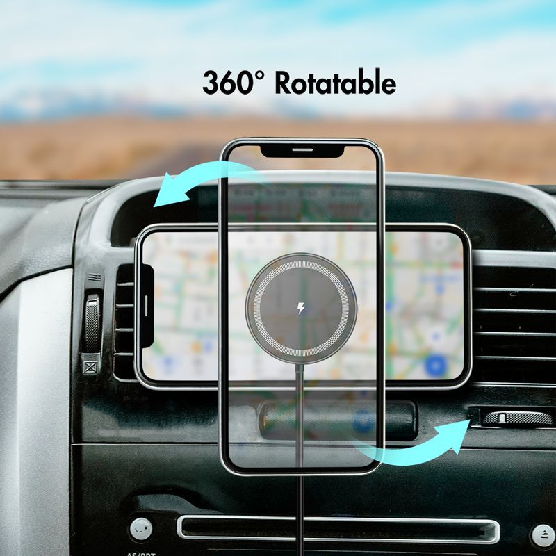 Logilink Magnetic car smartphone holder with charging function Black